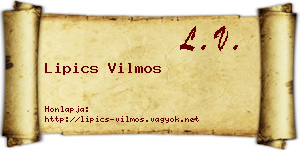 Lipics Vilmos névjegykártya